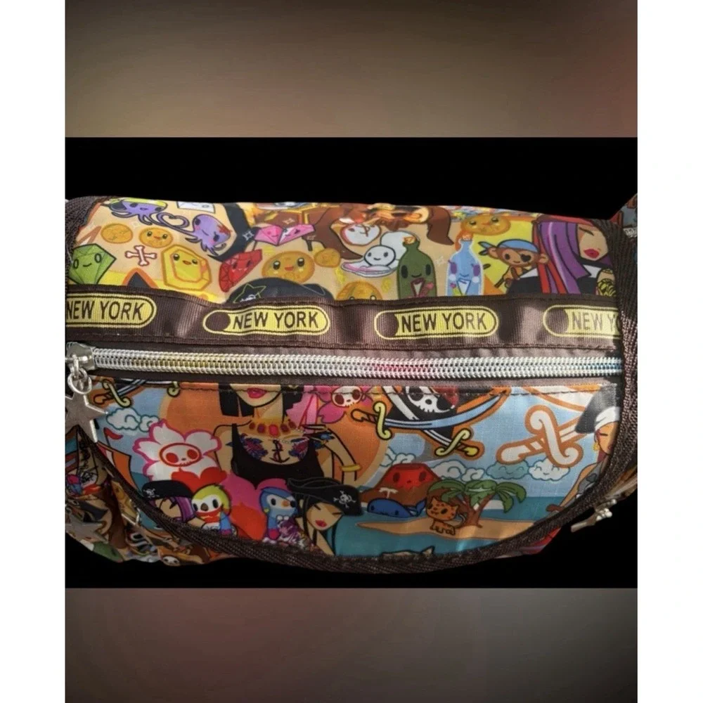 Rare Vintage 2000s tokidoki Pirata pattern Bag authentic Rainbow zippers